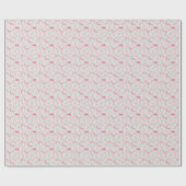 Flamingo Feathers on Polka Dots Geschenkpapier (Flach)