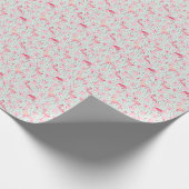 Flamingo Feathers on Polka Dots Geschenkpapier (Ecke)