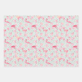 Flamingo Feathers on Polka Dots Geschenkpapier Set (Vorderseite 3)