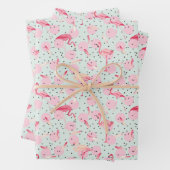Flamingo Feathers on Polka Dots Geschenkpapier Set (Beispiel)