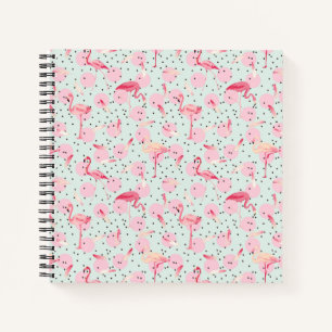 Flamingo Feathers on Polka Dots Notizblock