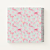 Flamingo Feathers on Polka Dots Notizblock (Rückseite)