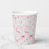 Flamingo Feathers on Polka Dots Pappbecher (Rechts)