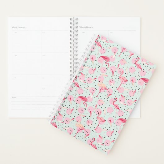 Flamingo Feathers on Polka Dots Planer (Anzeige)