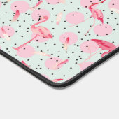Flamingo Feathers on Polka Dots Schreibtischunterlage (Ecke)