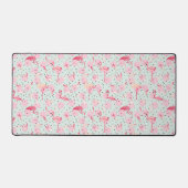 Flamingo Feathers on Polka Dots Schreibtischunterlage (Vorderseite)