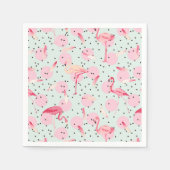 Flamingo Feathers on Polka Dots Serviette (Vorderseite)