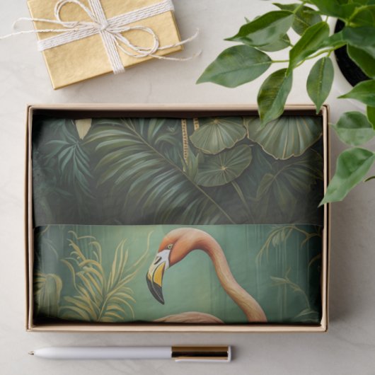 Flamingo Feathery Finery, elegant botanisch Seidenpapier (Geschenk)