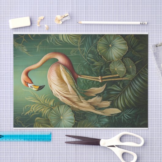 Flamingo Feathery Finery, elegant botanisch Seidenpapier (Handwerk)