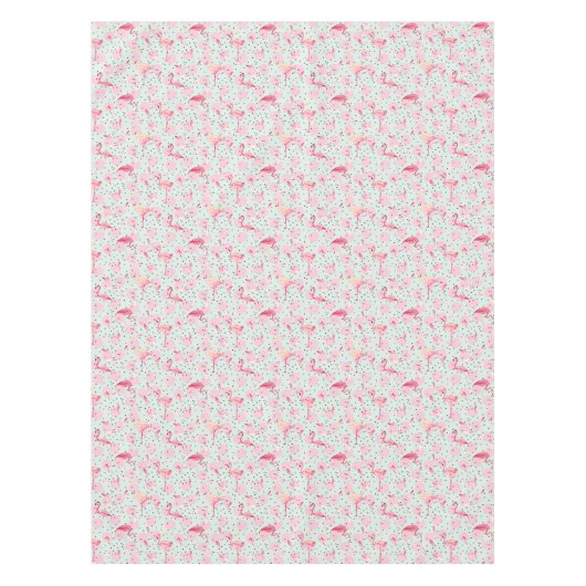 Flamingo-Federn auf Tupfen 2 Tischdecke (Vorderseite)