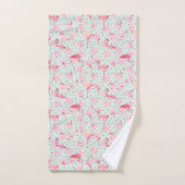 Flamingo-Federn auf Tupfen Badhandtuch Set (Handtuch)