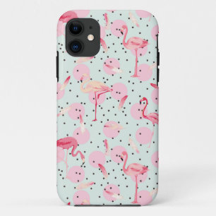 Flamingo-Federn auf Tupfen Case-Mate iPhone Hülle