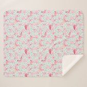 Flamingo-Federn auf Tupfen Sherpadecke (Vorderseite (Horizontal))