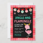 Flamingo-Feiertags-Geburtstagsfeier Einladung (Vorderseite)