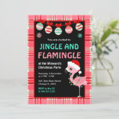 Flamingo-Feiertags-Weihnachtsfeier Einladung (Stehend Vorderseite)