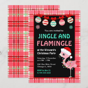 Flamingo-Feiertags-Weihnachtsfeier Einladung