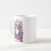 Flamingo Festivals Weihnachtsmannmütze und Brillen Kaffeetasse (Vorderseite Links)