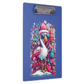 Flamingo Festivals Weihnachtsmannmütze und Brillen Klemmbrett (Rechts)