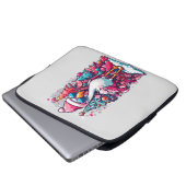 Flamingo Festivals Weihnachtsmannmütze und Brillen Laptopschutzhülle (Vorne Knopf)