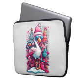 Flamingo Festivals Weihnachtsmannmütze und Brillen Laptopschutzhülle (Vorderseite Links)