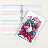 Flamingo Festivals Weihnachtsmannmütze und Brillen Notizblock (Innen)