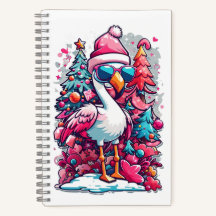 Flamingo Festivals Weihnachtsmannmütze und Brillen