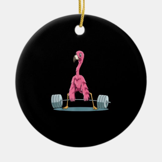 Flamingo-Feuerwerk Keramik Ornament (Vorne)
