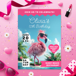 Flamingo Fiesta Beach Bash Extravaganza Einladung