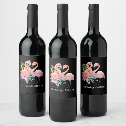 Flamingo Fiesta: Pool & Beach Party Weinetikett (Flaschen)