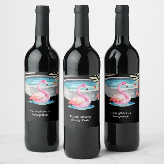 Flamingo Fiesta: Pool & Beach Party Weinetikett (Flaschen)