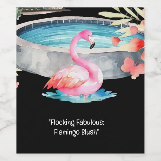 Flamingo Fiesta: Pool & Beach Party Weinetikett (Einzelnes Label)