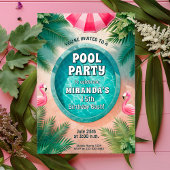 Flamingo Fiesta Pool Party Geburtstag Einladung