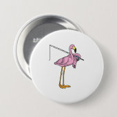 Flamingo Fishing Fisher Button (Vorne & Hinten)