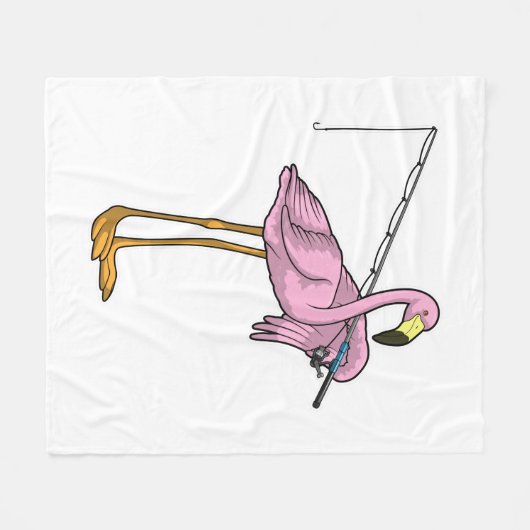 Flamingo Fishing Fisher Fleecedecke (Vorderseite (Horizontal))