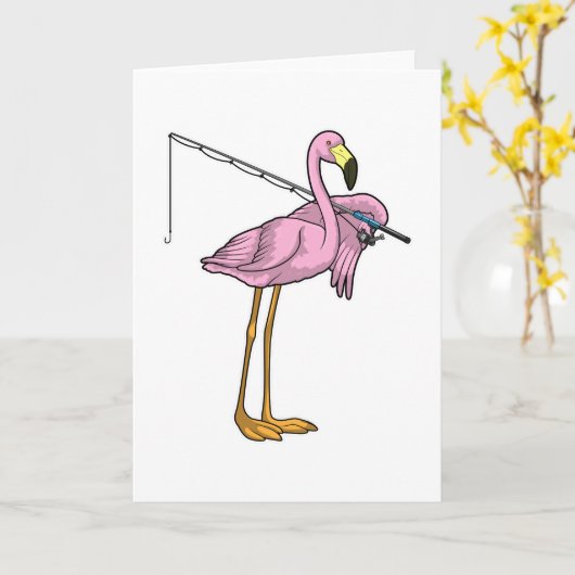 Flamingo Fishing Fisher Karte (Gelbe Blume)