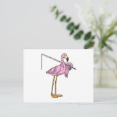Flamingo Fishing Fisher Postkarte (Stehend Vorderseite)