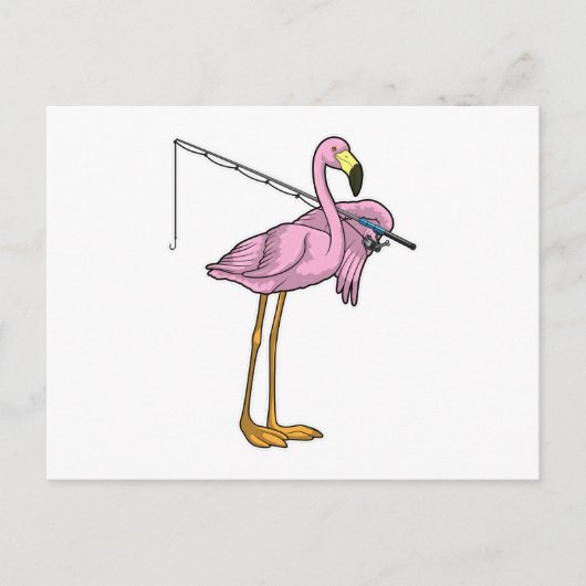 Flamingo Fishing Fisher Postkarte (Vorderseite)