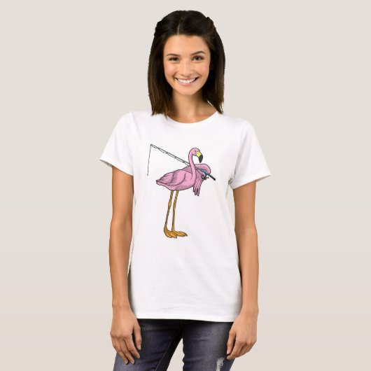 Flamingo Fishing Fisher T-Shirt (Vorne ganz)