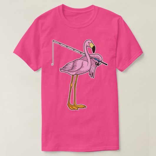 Flamingo Fishing Fisher T-Shirt (Design vorne)