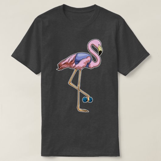 Flamingo Fitness Dumbell T-Shirt (Design vorne)