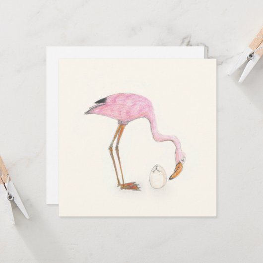 Flamingo-Flachkarte Karte (Vorderseite/Rückseite Beispiel)