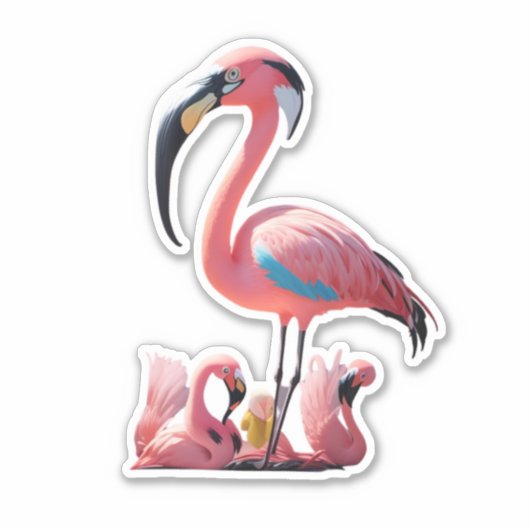 Flamingo Flair Dekorieren mit Stilklebern Aufkleber (Vorderseite)