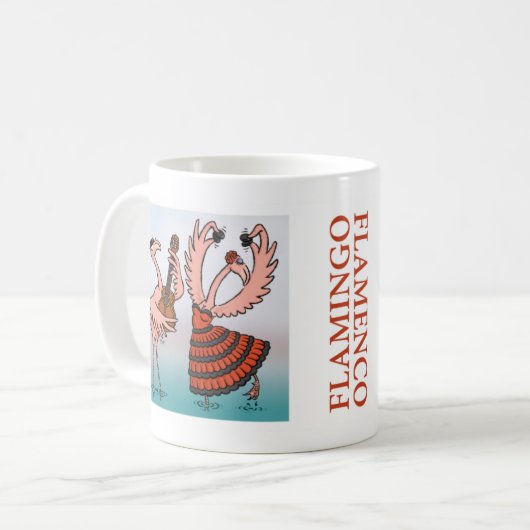 Flamingo-Flamenco-Tasse Kaffeetasse (Vorderseite Links)