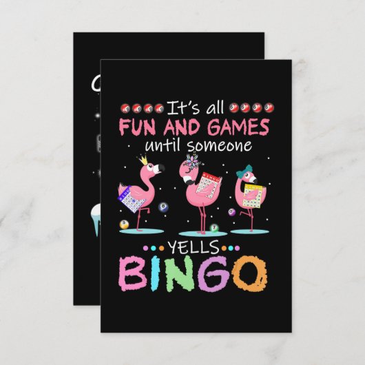 Flamingo | Flaming Bingo Funny Begleitkarte (Vorne/Hinten)