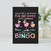 Flamingo | Flaming Bingo Funny Begleitkarte (Stehend Vorderseite)