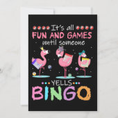 Flamingo | Flaming Bingo Funny Einladung (Vorderseite)
