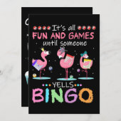 Flamingo | Flaming Bingo Funny Einladung (Vorne/Hinten)