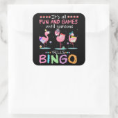 Flamingo | Flaming Bingo Funny Quadratischer Aufkleber (Tasche)