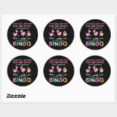 Flamingo | Flaming Bingo Funny Runder Aufkleber (Blatt)