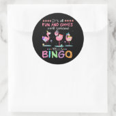 Flamingo | Flaming Bingo Funny Runder Aufkleber (Tasche)